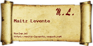 Maitz Levente névjegykártya