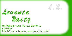 levente maitz business card